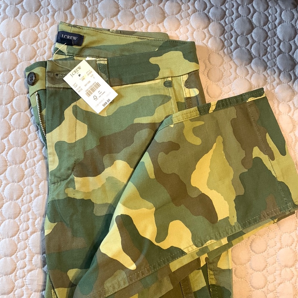 J.Crew straight camouflage jeans. Size 2 NWT
